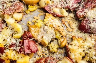 Garlic Bread Smashed Potatoes