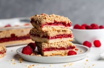 Raspberry Streusel Dessert Bars – The Keep At Dwelling Chef